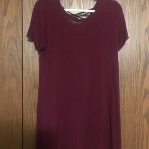 Burgundy swing dress